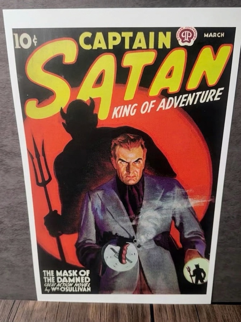 Vintage Captain Satan #1 Pulp Cover Art Print - 11x17 Retro Poster (March 1938)